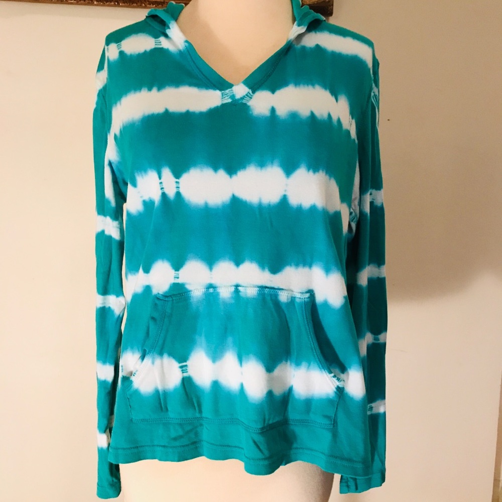 SOLD - Kelly Green & White tye dye hoodie